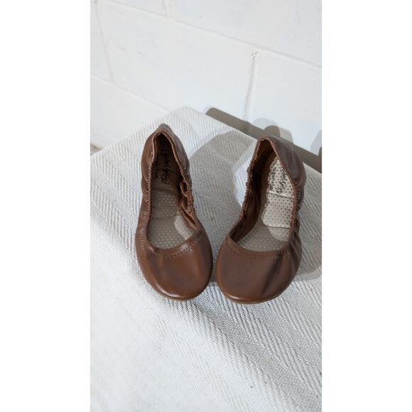 Faded Glory Soft Comfort Ballet Flats Brown Faux Leather Slip On Shoes 7.5 7 1/2 - Picture 2 of 6
